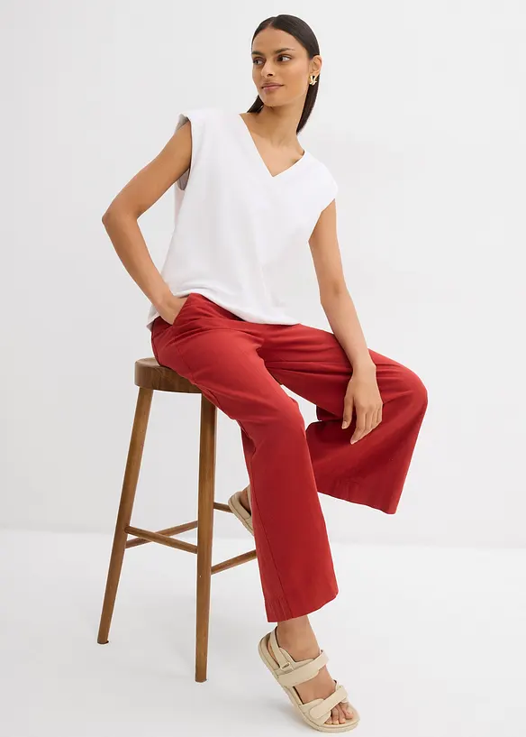 Pantaloni culotte in misto viscosa con elastico in vita, bonprix