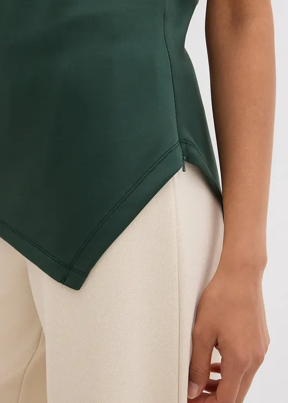 Top asimmetrico effetto neoprene, bonprix