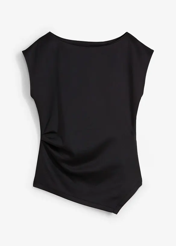 Top asimmetrico effetto neoprene, bonprix