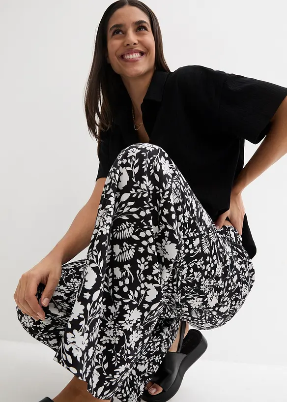 Pantaloni a palazzo con cinta comoda, bonprix