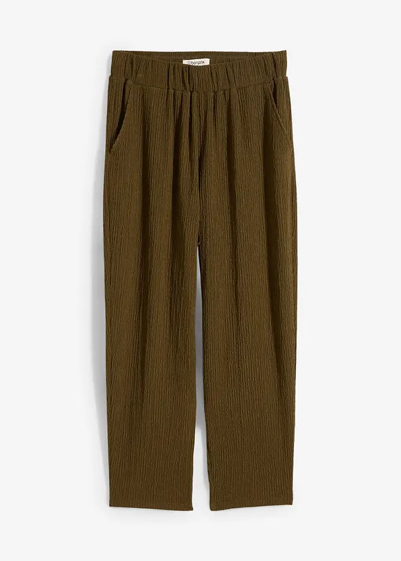 Pantaloni larghi in jersey operato, bonprix