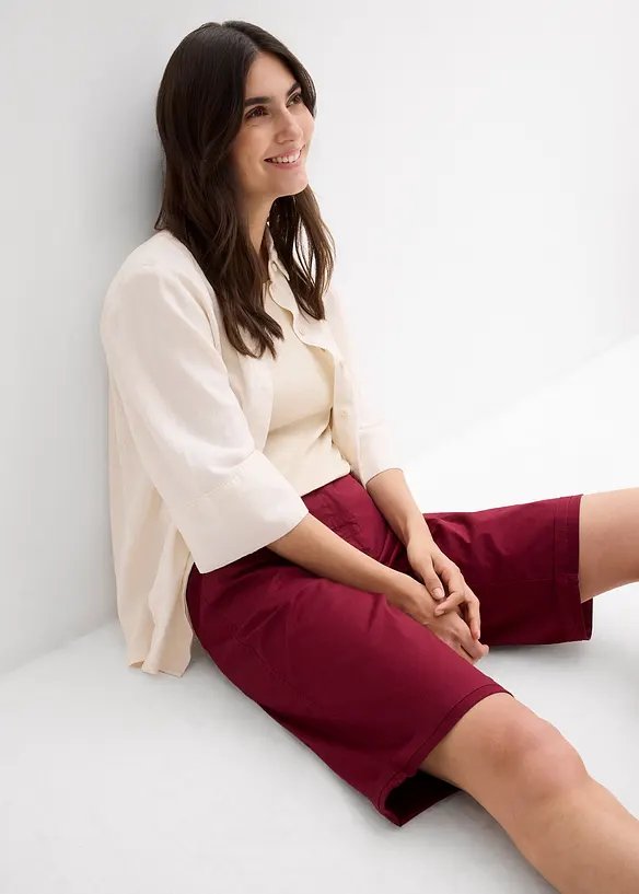 Bermuda in popeline di cotone con cinta comoda, bonprix