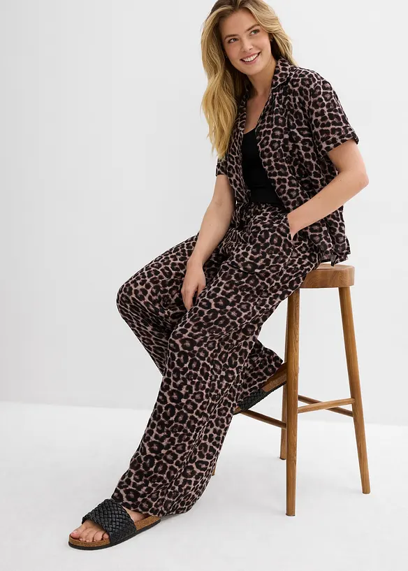 Pantaloni a palazzo in mussola di cotone, bonprix