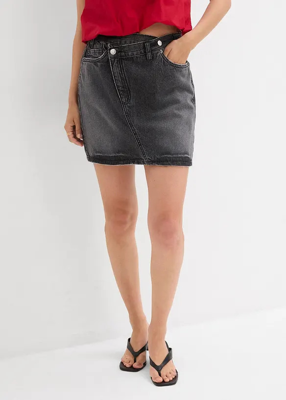 Gonna di jeans con cinta asimmetrica, bonprix