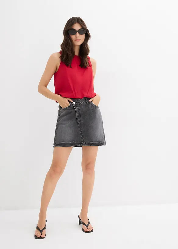 Gonna di jeans con cinta asimmetrica, bonprix