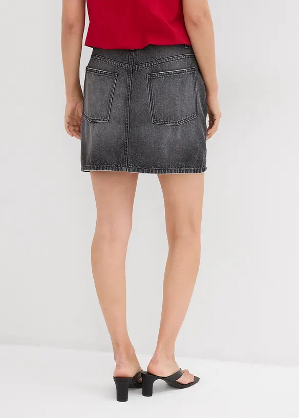Gonna di jeans con cinta asimmetrica, bonprix