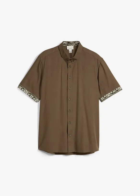 Camicia a maniche corte in viscosa, slim fit, bonprix