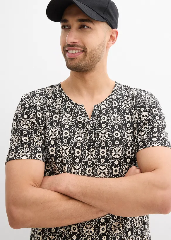 Maglia serafino in puro cotone, bonprix