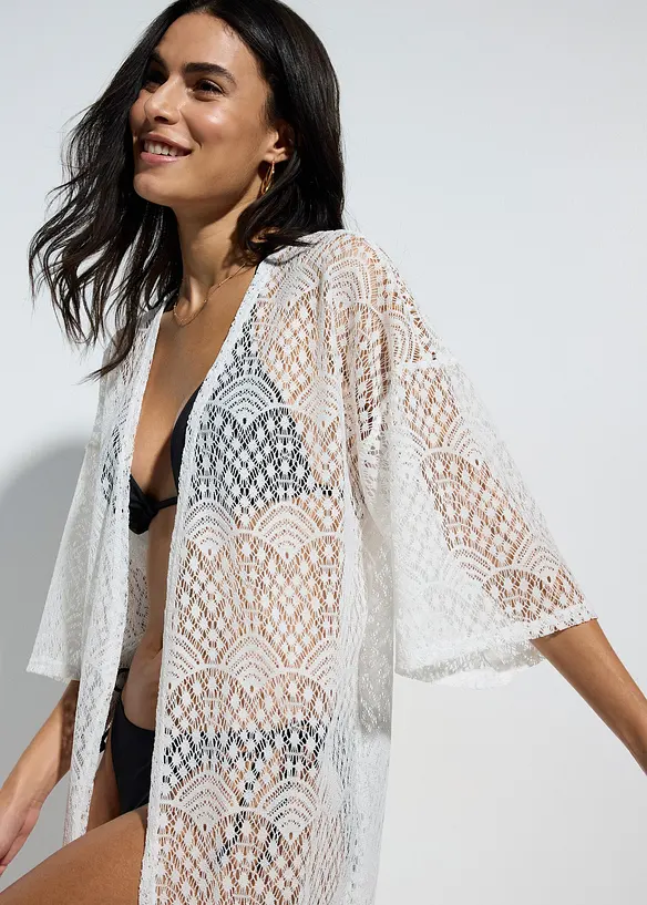 Copricostume a kimono trasparente, bonprix