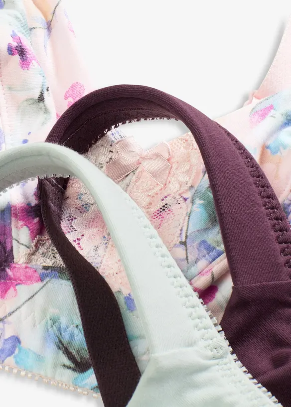 Reggiseno senza ferretto con cotone biologico morbido (pacco da 3), bonprix