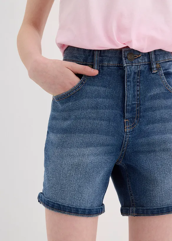 Bermuda in jeans, vita media, bonprix