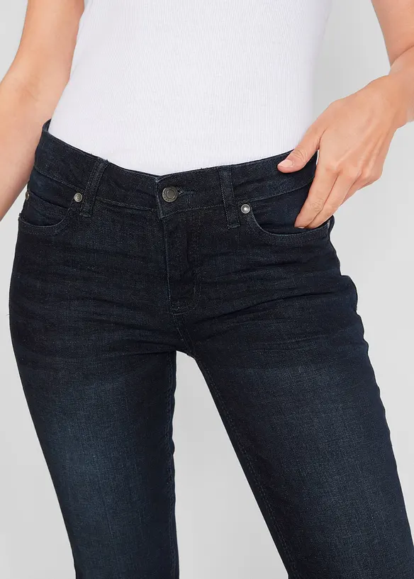 Jeans elasticizzati bootcut, vita media, bonprix