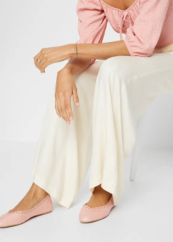 Pantaloni larghi in viscosa lucida leggera, bonprix