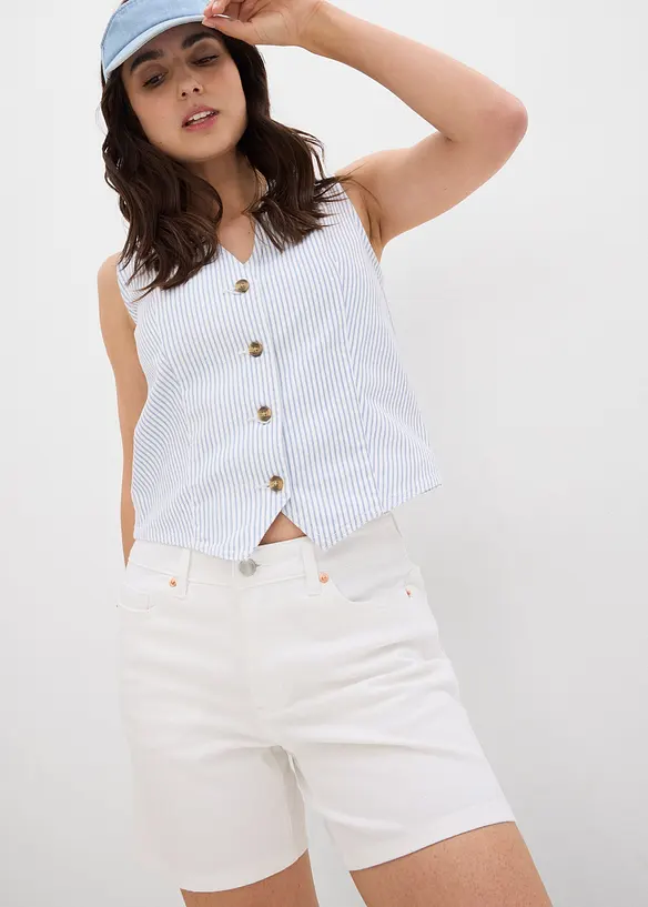 Bermuda in jeans, vita media, bonprix