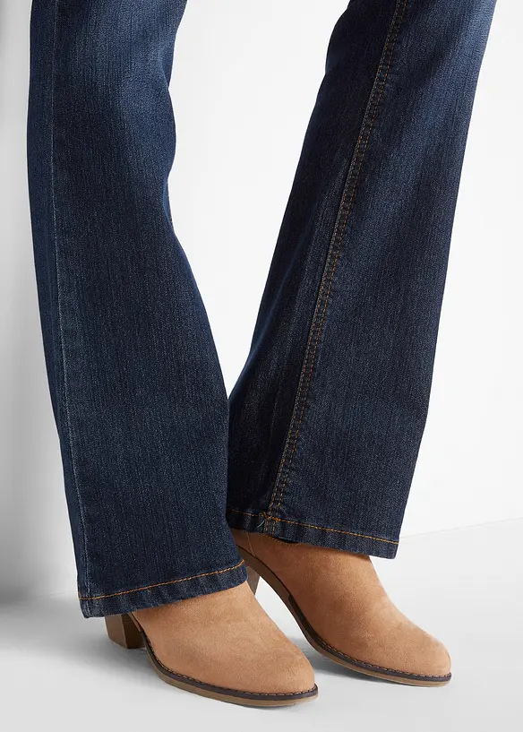 Jeans bootcut in stretch confortevole, vita media, bonprix