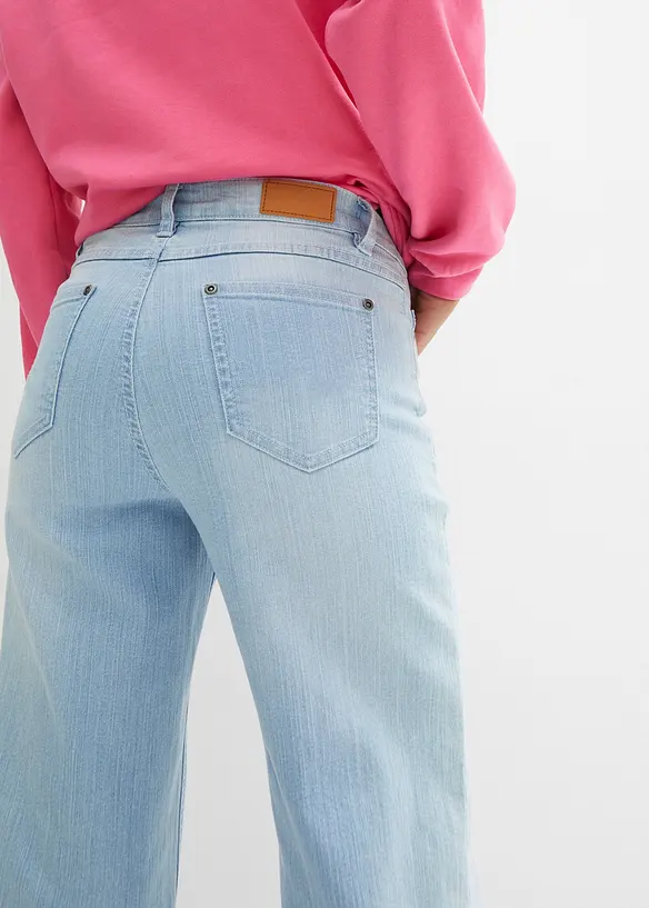 Jeans wide leg, a vita alta, bonprix