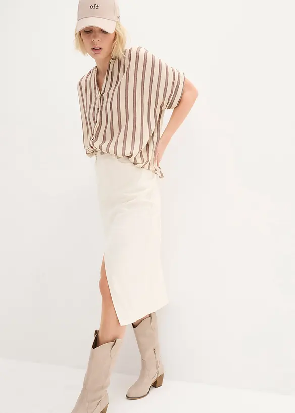 Gonna midi di jeans elasticizzata, John Baner JEANSWEAR
