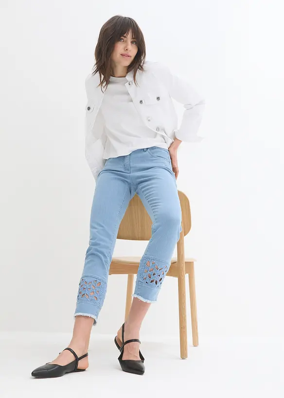 Jeans cropped con ricami, bpc selection