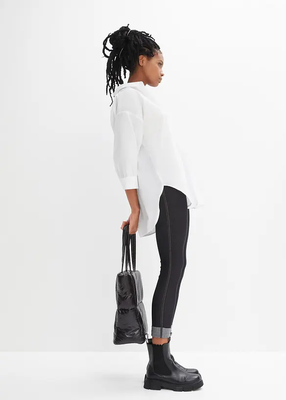 Leggings effetto jeans in misto cotone, bonprix