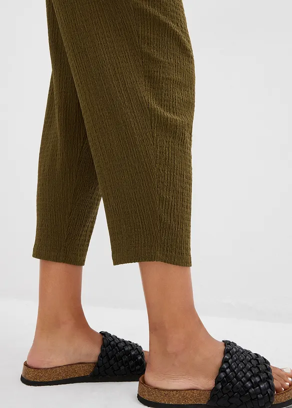 Pantaloni larghi in jersey operato, bonprix