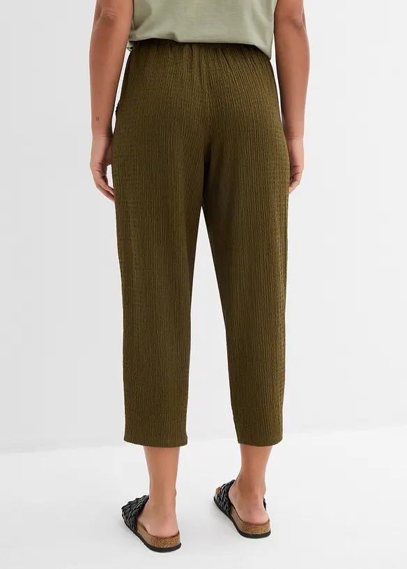 Pantaloni larghi in jersey operato, bonprix