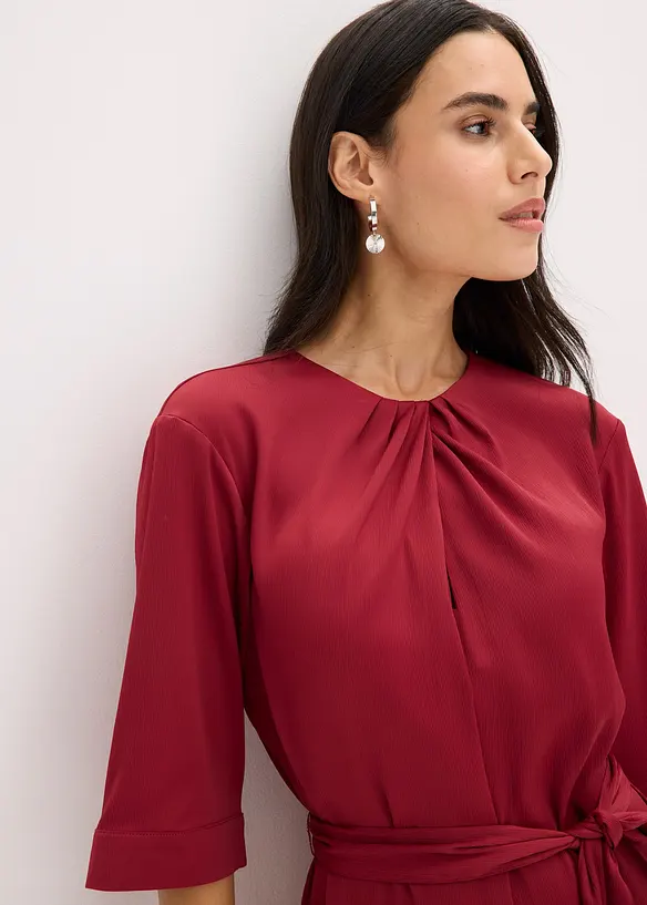 Abito midi in satin lucido, bonprix