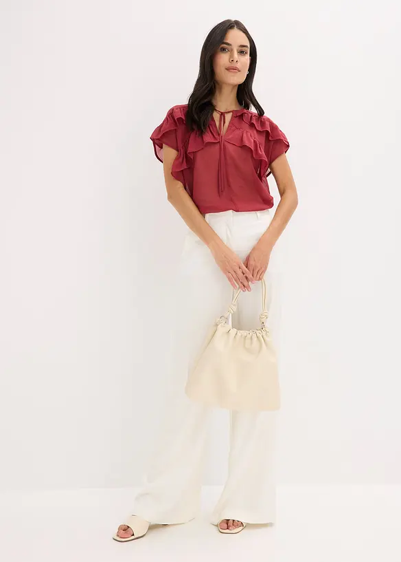Camicetta di chiffon con volant, bonprix
