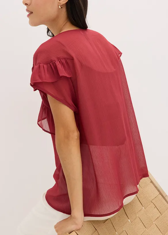 Camicetta di chiffon con volant, bonprix