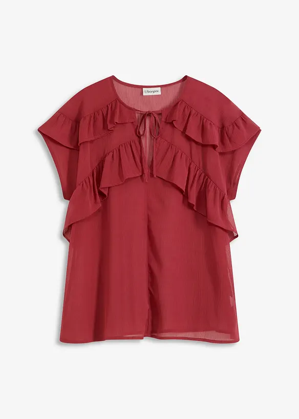 Camicetta di chiffon con volant, bonprix