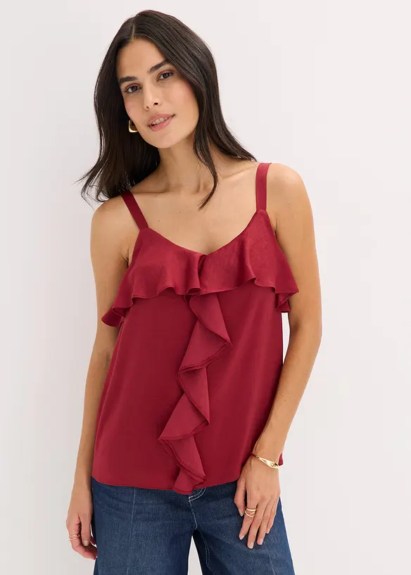 Top con spalline sottili in satin lucido, bonprix