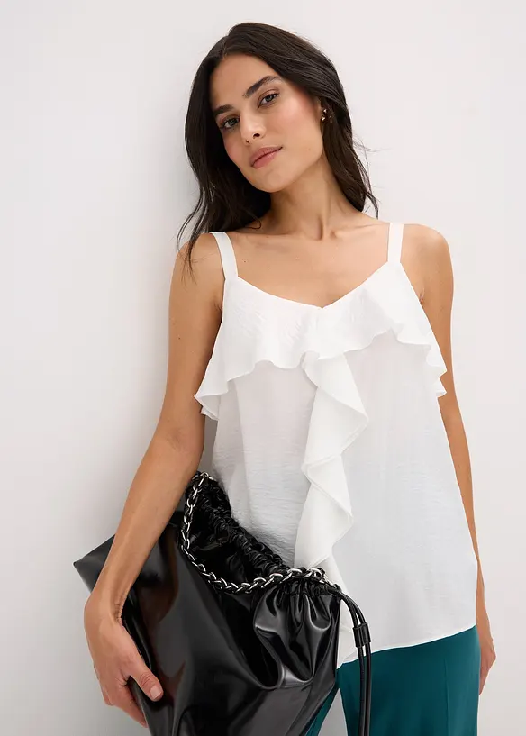 Top con spalline sottili in satin lucido, bonprix