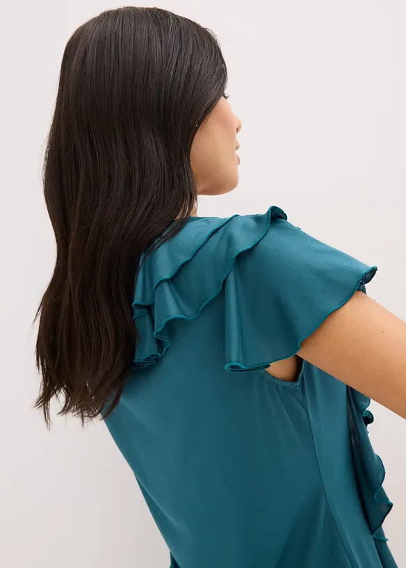 Maglia con volant in misto modal morbido, bonprix