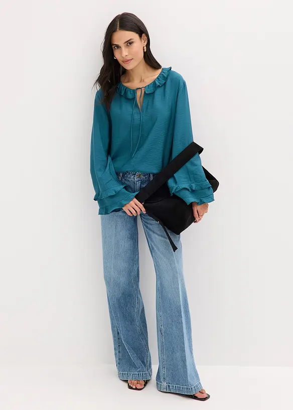 Blusa in stile bohemien in misto viscosa fine, bonprix