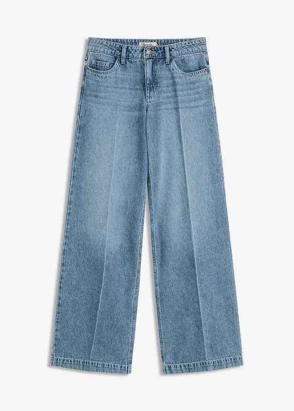 Jeans wide leg extra lunghi low stretch, vita media, bonprix
