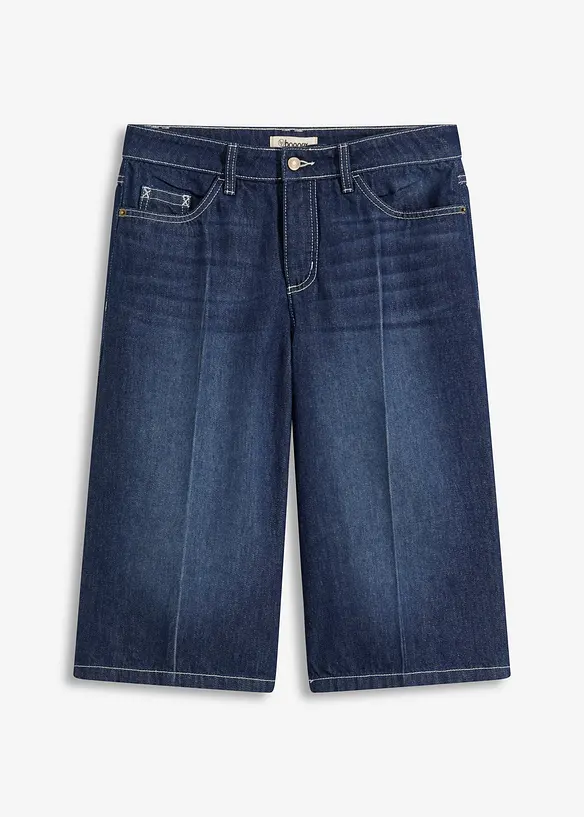 Bermuda in jeans low stretch, vita media, bonprix