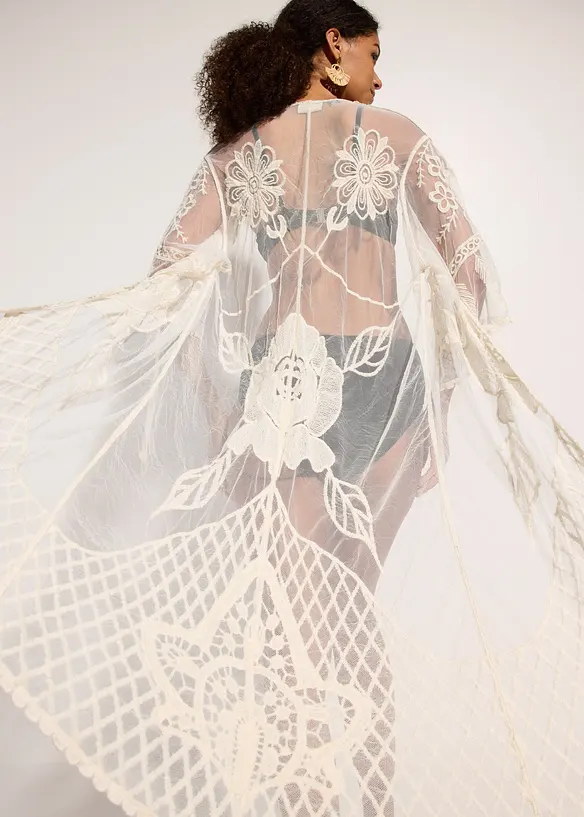 Copricostume a kimono trasparente, bonprix