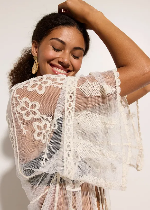 Copricostume a kimono trasparente, bonprix