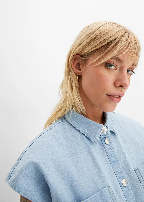 Camicia di jeans boxy cropped, bonprix