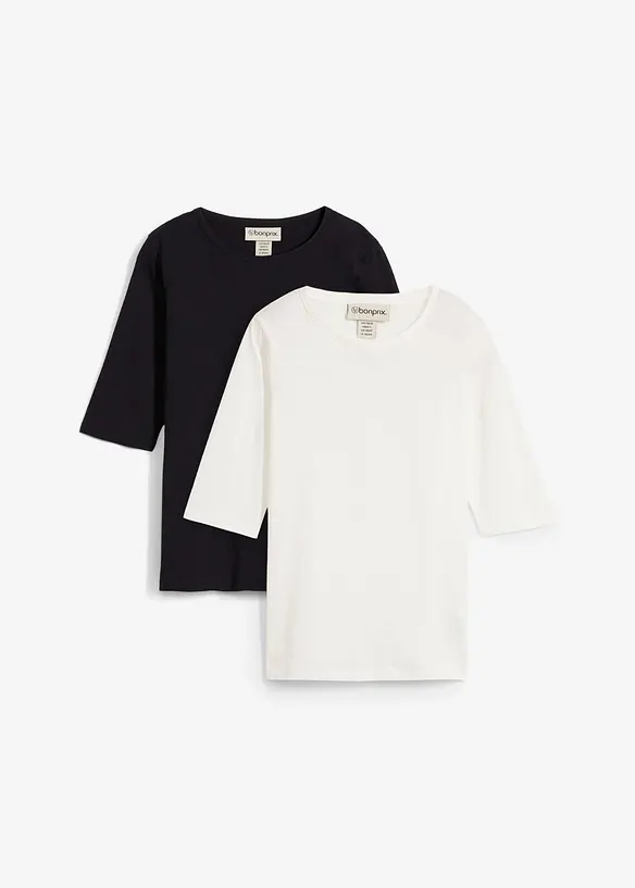 T-shirt in puro cotone biologico (pacco da 2), bonprix