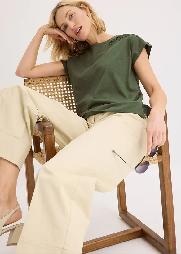 Maglia con dettagli in pizzo, bonprix