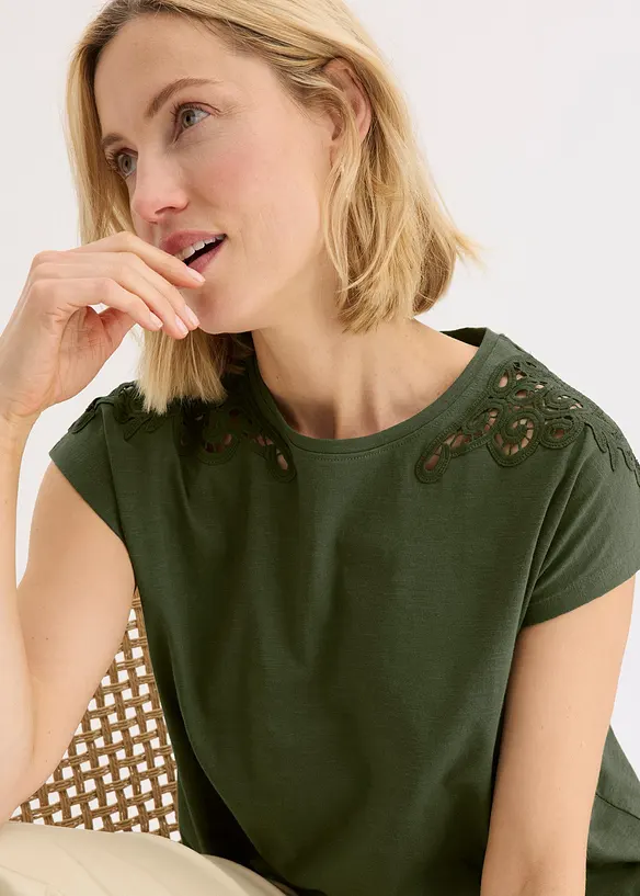 Maglia con dettagli in pizzo, bonprix