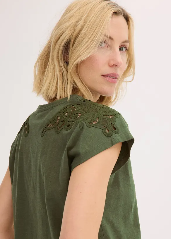 Maglia con dettagli in pizzo, bonprix