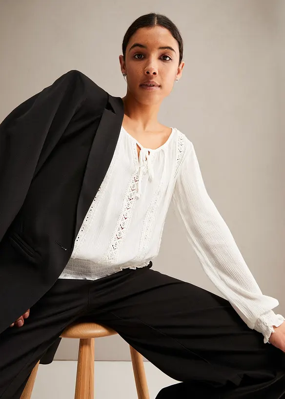 Blusa in morbida viscosa con elastico al fondo, bonprix