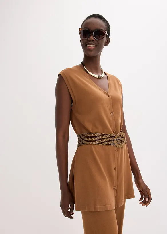 Gilet lungo in filato fine, bonprix