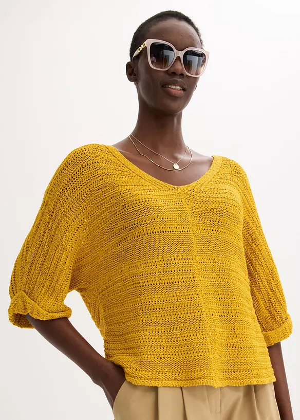 Maglia in filato a fettuccia, bonprix