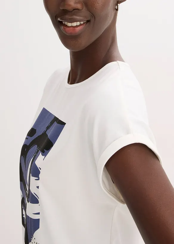 Maglia con viscosa e strass, bonprix