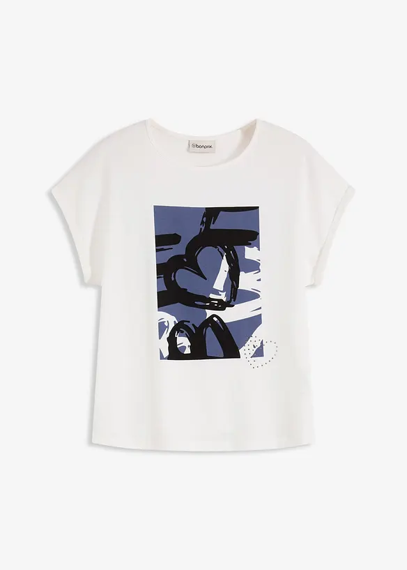 Maglia con viscosa e strass, bonprix