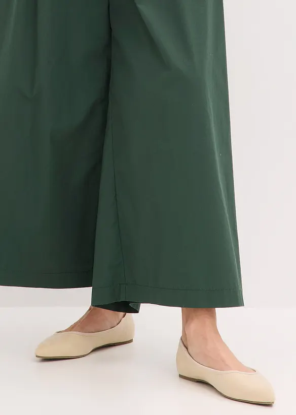 Pantaloni in popeline di cotone e cintura (set 2 pezzi), bonprix