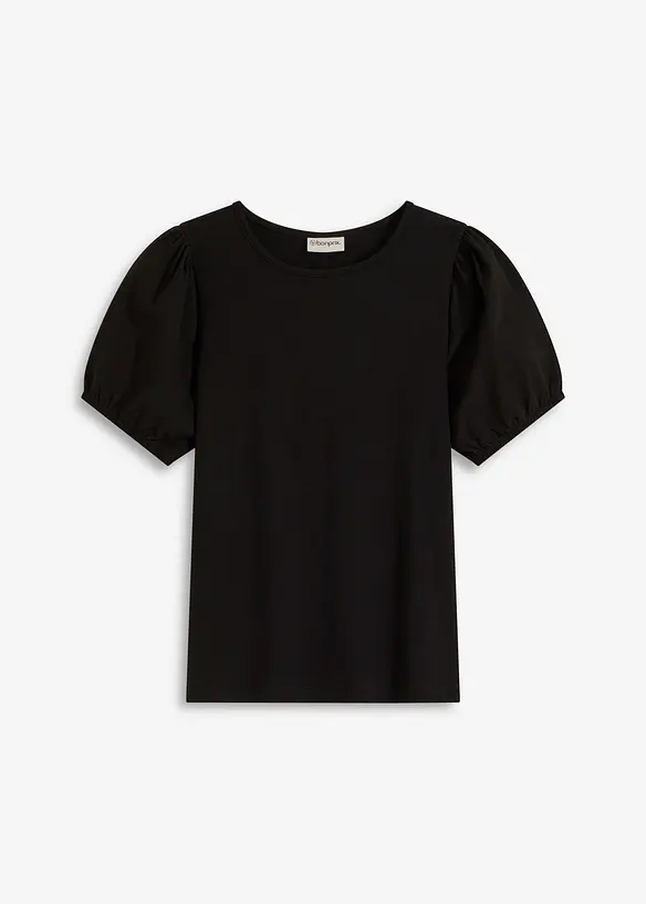 Maglia in jersey con maniche in popeline di cotone, bonprix