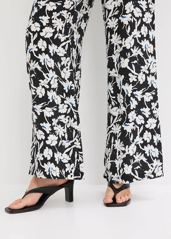 Pantaloni a palazzo in tessuto operato, bonprix
